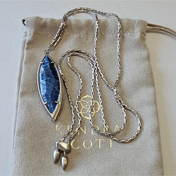 Kendra Scott Jewelry - Kendra Scott Milla Blue Lapis? And Silver Plated Adjustable Necklace